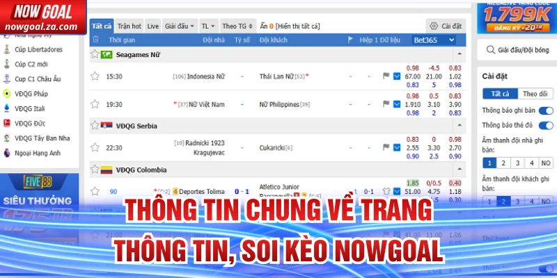 Thông tin chung về trang thông tin, soi kèo Nowgoal
